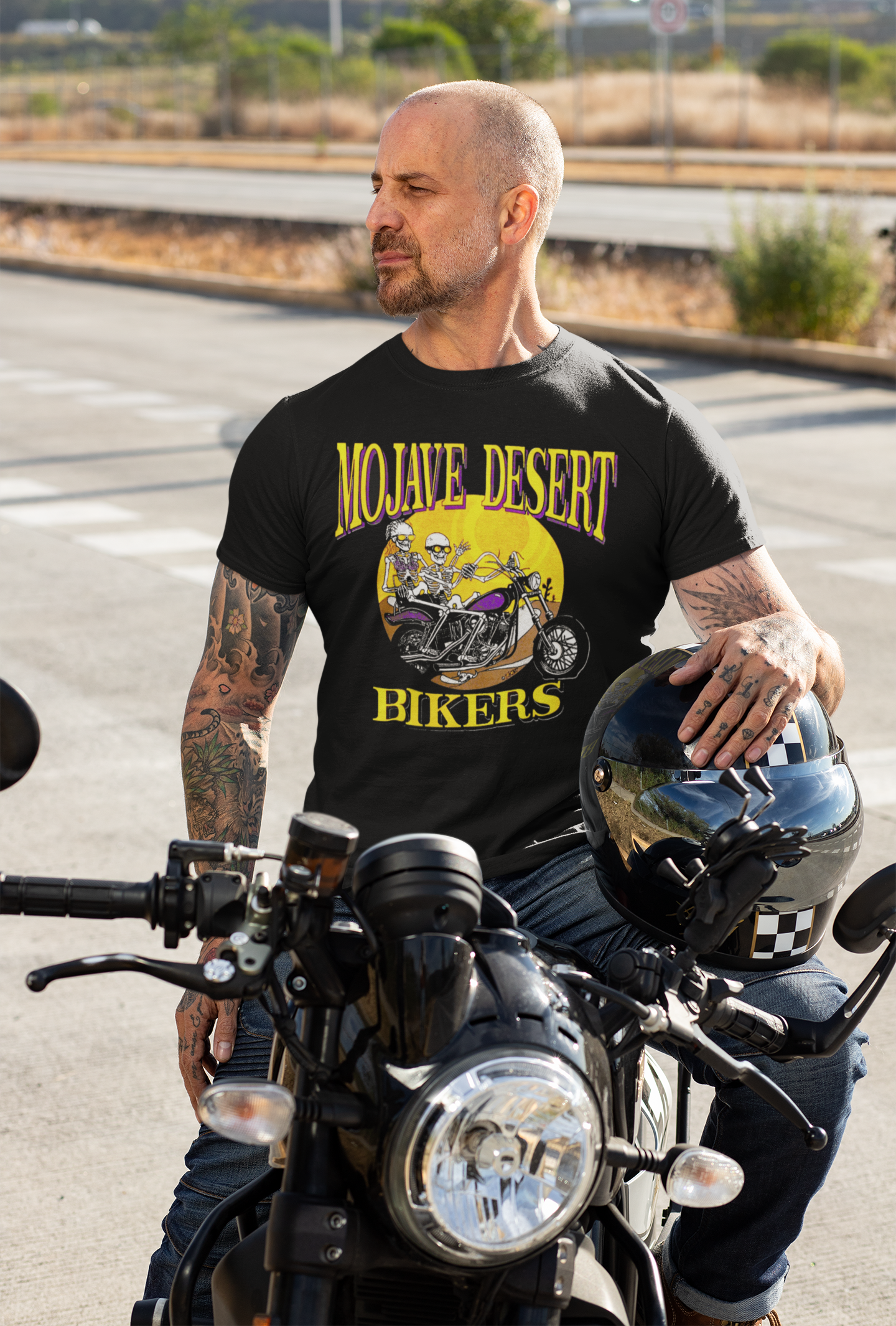 Mojave Desert Biker T-Shirt Vintage Design