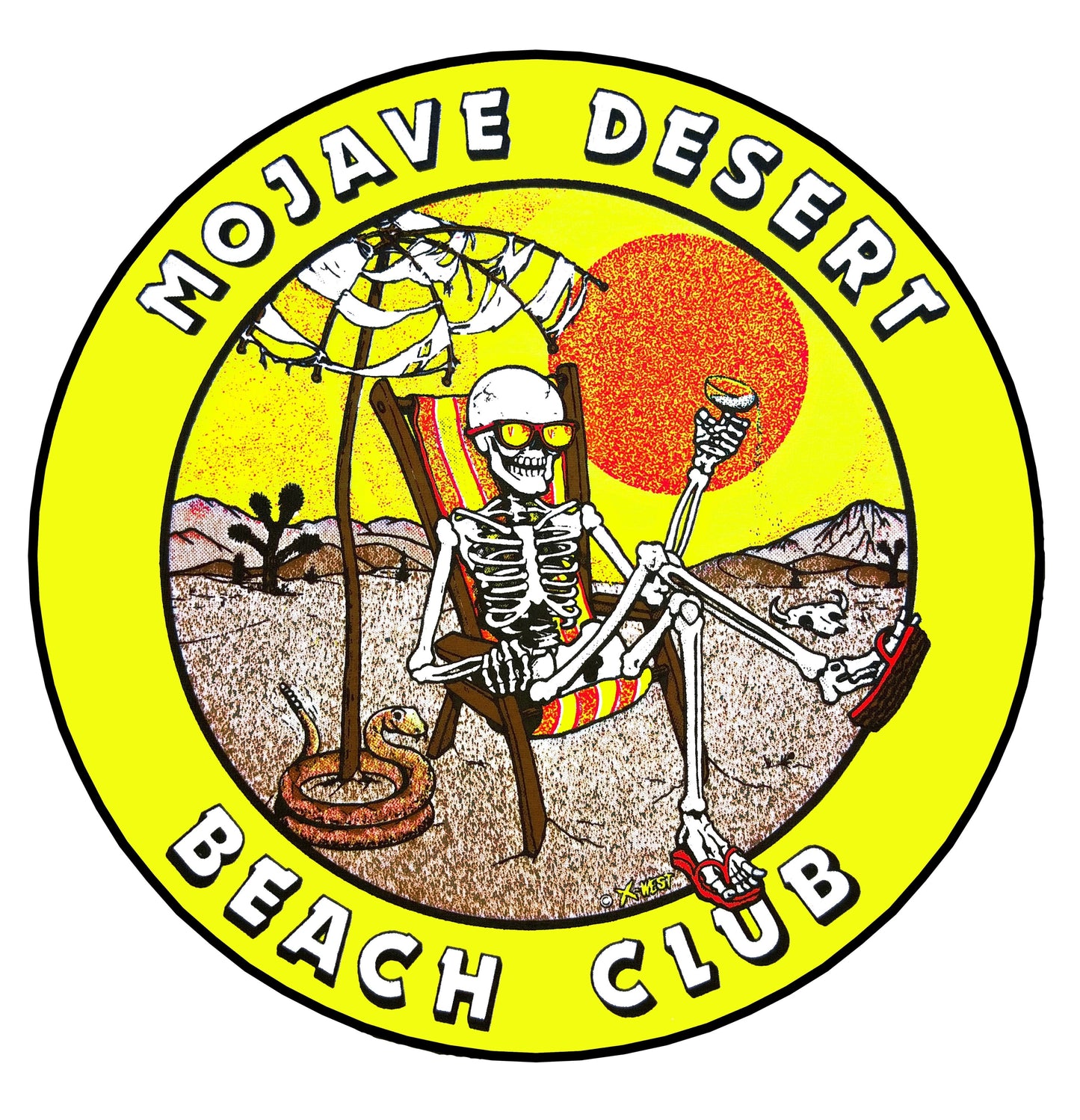 Mojave Desert Beach Club T Shirt With Front Logo