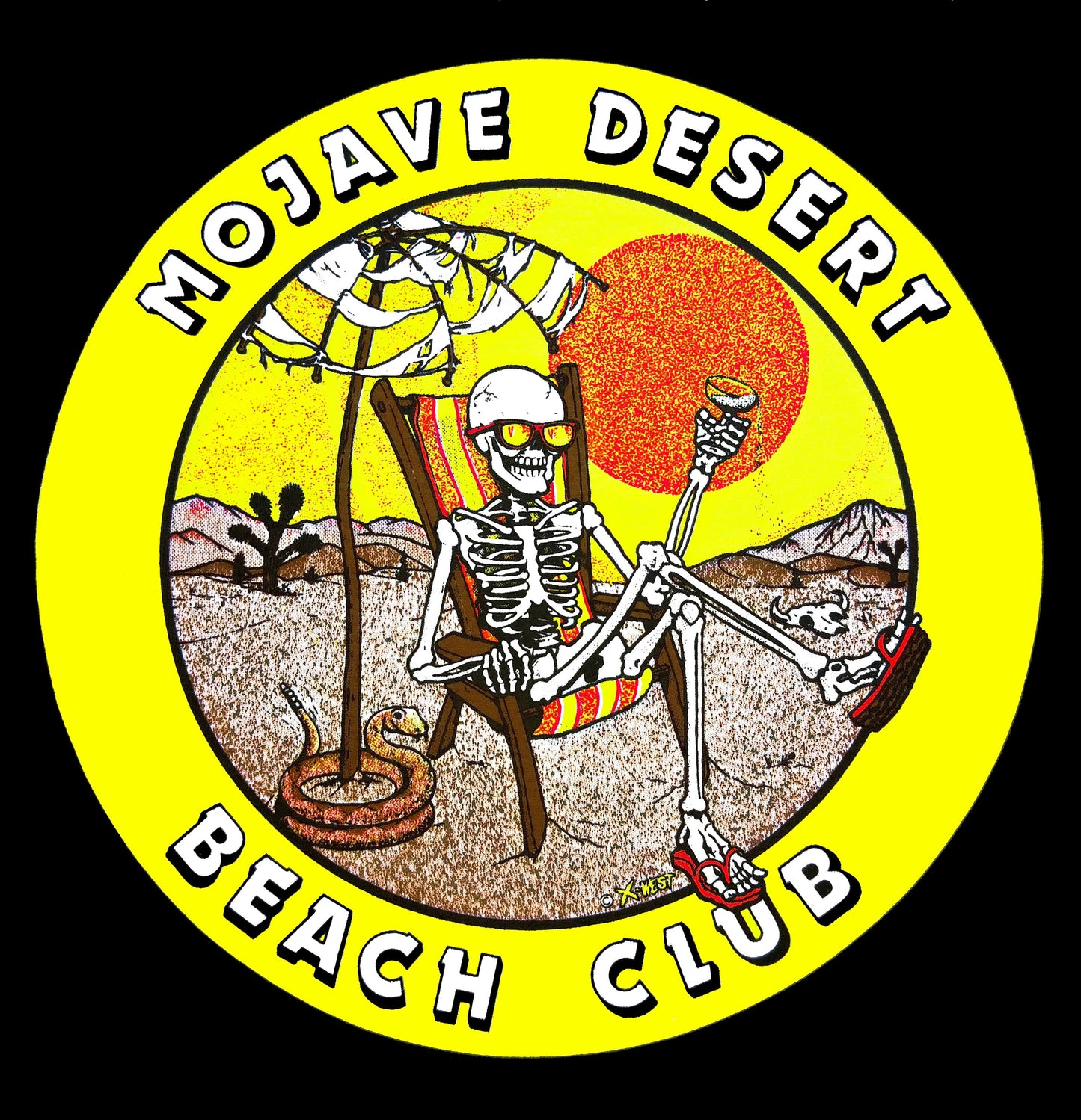 Mojave Desert Beach Club T Shirt With Front Logo