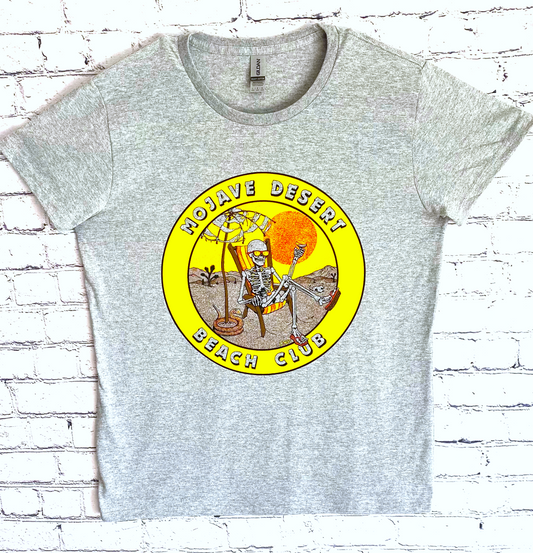 Mojave Desert Beach Club Vintage Gray Ladies Tee