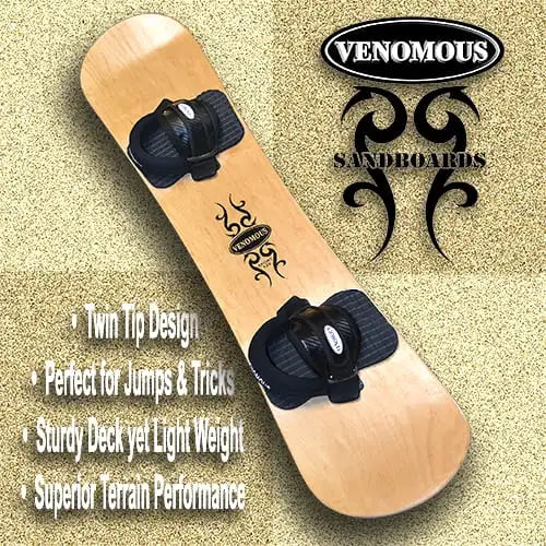 Venomous Sport 121cm – Free Ride Sandboard With Foot Straps and Wax